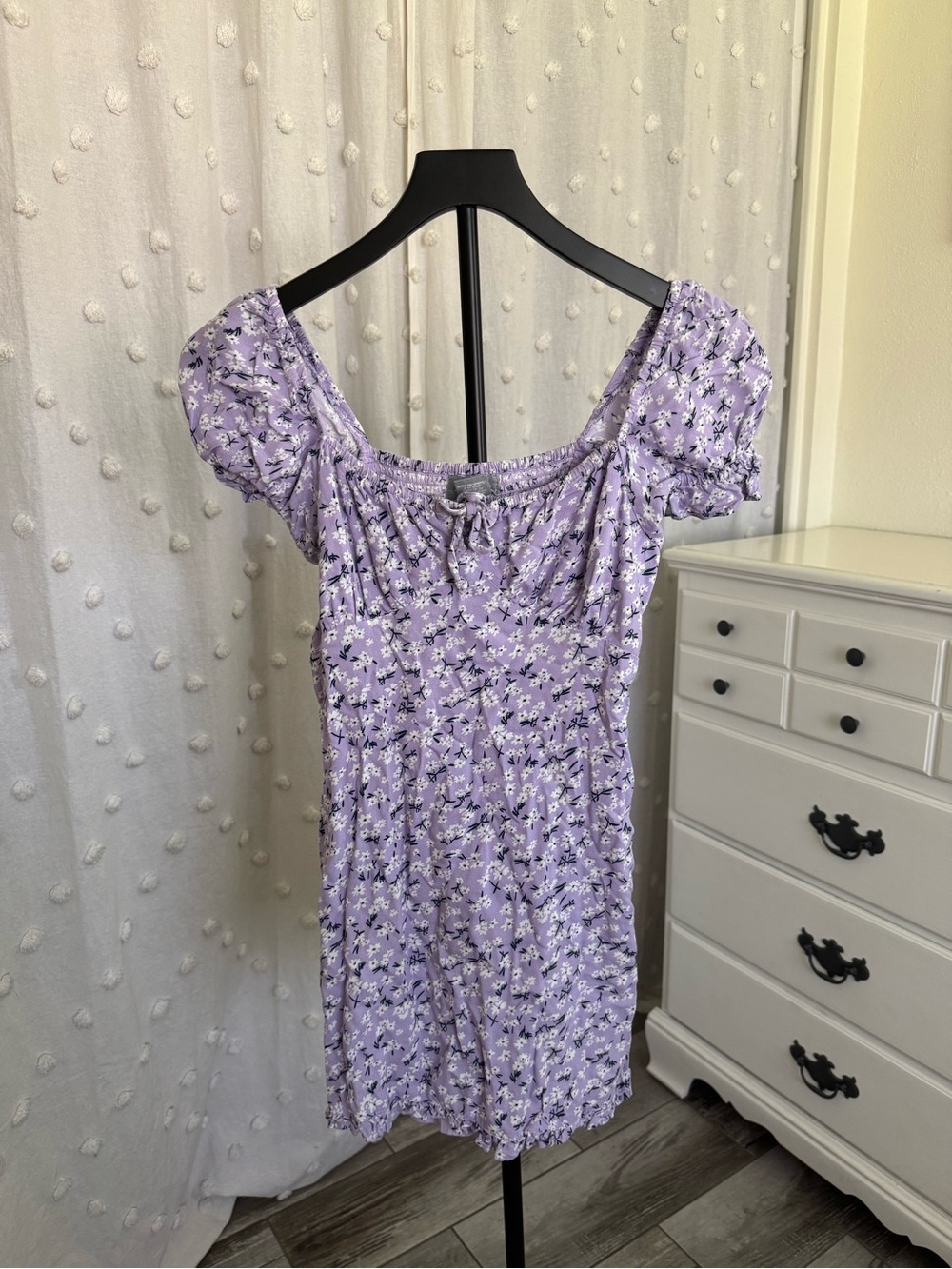 💜 Sky & Sparrow Lavender Floral Puff Sleeve Mini Dress 💜